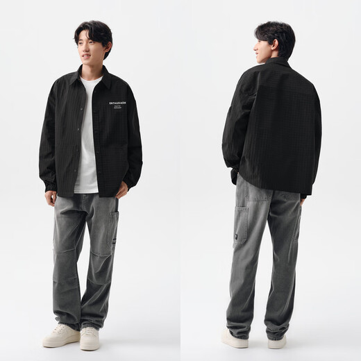 Semir denim trousers for men, spring and autumn retro outdoor overalls, fashionable loose straight pants, gray tone 00422 31