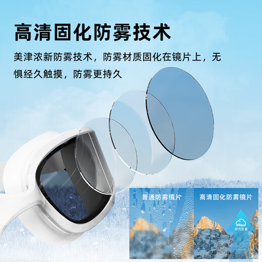 Mizuno (MIZUNO) swimming goggles for women adult large-frame swimming goggles myopia swimming cap set waterproof and anti-fog swimming equipment B050 ink white