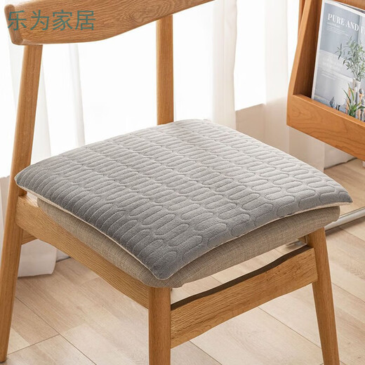 Qiaorui thickened cushions, soft butt cushions, office student classroom dormitory stools, butt chair cushions, car seat cushions, Dutch velvet gray, non-slip bottom + straps, 35*35cm* thick, about 4cm, suitable for student chairs