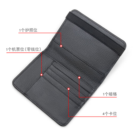 Irfankadi Bolsa para Pasaporte Multifuncional Portadocumentos de Cuero Genuino Bolsa de Almacenamiento para Pasaportes Tarjetero de Gran Capacidad Funda Protectora para Pasaporte Simple para Hombres Negro