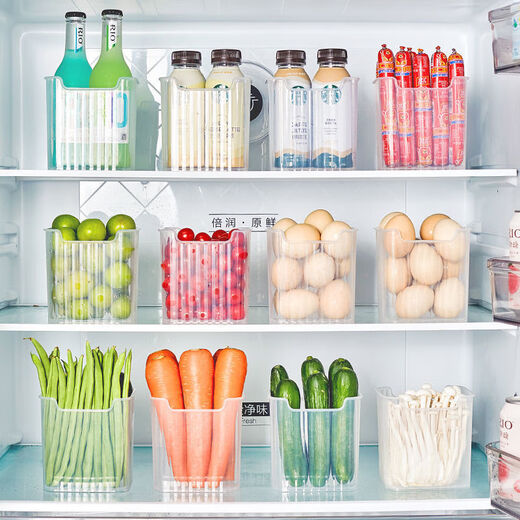 Refrigerator inner door storage box, divided into categories, storage rack, food and vegetable crisper, onion, ginger and garlic sealed jar, refrigerator capacity expansion tool, 6 pieces