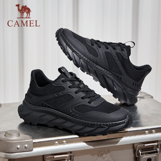 Camel (CAMEL) thick-soled sports breathable mesh heightening casual men's shoes G14S127009 black 42