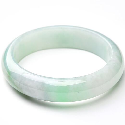 Private Ice Type Floating Green Jadeite Bracelet Light Green Young Burmese Jade (Processed) Jade Bracelet Floating Flower Bracelet Gift No. 56-57