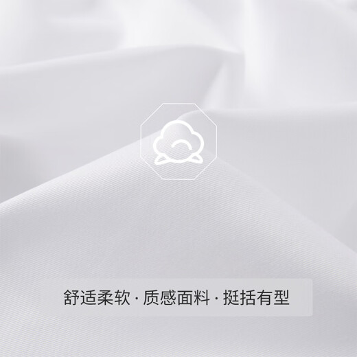 南极人衬衫男 纯色长袖商务衬衫男士棉质舒适衬衣外套修身西装白衬衫男L