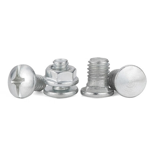 JINGGONG special shelf screws for angle steel materials, cross-flower screwdriver slot, large flat head, square neck, carriage bolt, angle iron, 6 mm cross-flower screws + nuts (50 sets)