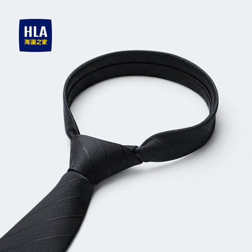 Heilan House (HLA) tie men's black birthday gift business wedding accessories for boyfriend black hand-made one-size-fits-all