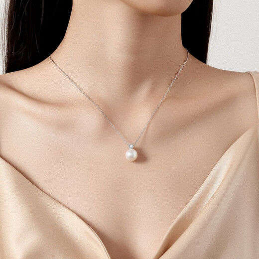 Pearl Queen Princess Diana Edison Pearl Pendant S925 Silver Purple White Pearl Necklace Birthday Gift White 11-12mm