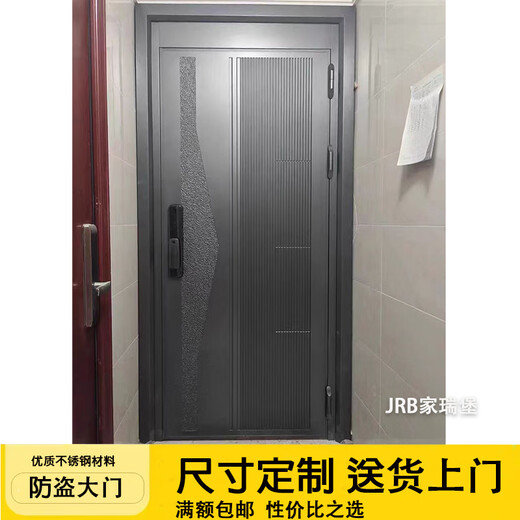 JRB家瑞堡别墅入户门防盗门韩式门不锈钢门中门字母通风门304进户不锈钢门 款式1【每平方】