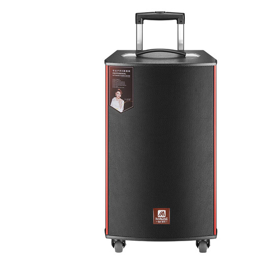 MALONE Outdoor Heavy Bass Internet Celebrity Live Broadcast Karaoke Mobile Trolley Square Dance Speaker High Power Portable Wireless Bluetooth Speaker M-150 15-inch Lead-Acid Battery + 2 Microphones + Gift