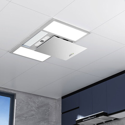 LVYUAN large kitchen single-cooling air conditioner, hidden all-in-one unit, large 1P, 2500W strong cooling capacity, lighting + dehumidification dual functions, no external unit, space-saving ceiling unit, large 1 piece set, lighting + cooling capacity 2500W-2 holes, T10 (single cooling)