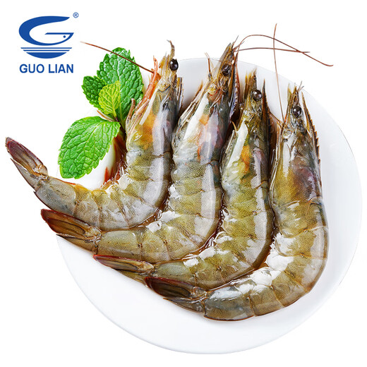 GUO LIAN Guolian salt-frozen prawns, net weight 3 Jin Jin equal to 0.5 kg, 75-90 live frozen vannamei prawns, fresh family banquet, seafood New Year gifts