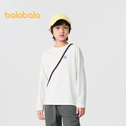 Balabala children's clothing children's long-sleeved t-shirt boys and girls 2025 spring round neck comfortable long-sleeved top 208125100201