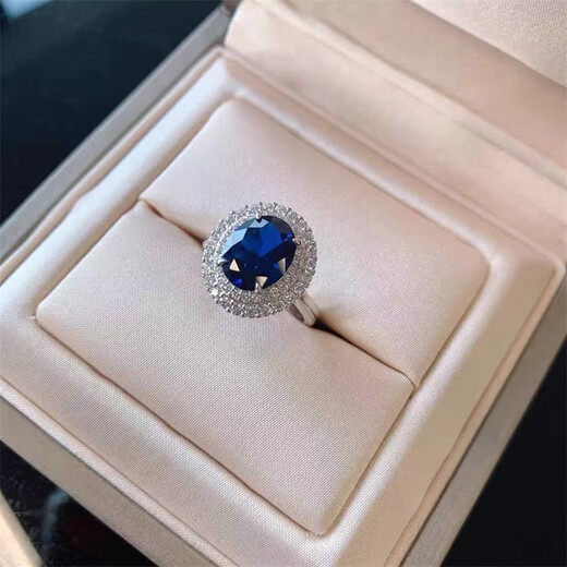 Pure sapphire set, ring, earrings, three-piece set, tanzanite, European and American temperament, light luxury women's pendant, versatile necklace