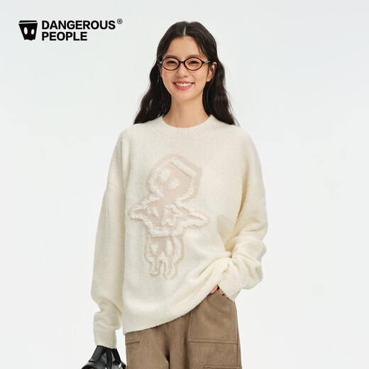 Dangerous people Joker Xue dsp New Year's gift season loose and fun jacquard autumn and winter fashion versatile trendy pullover sweater for men dark gray L