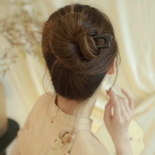 Bai Shilin simple ebony U-shaped hairpin for women new Chinese style high-end hairpin ancient style Hanfu headdress hairpin black