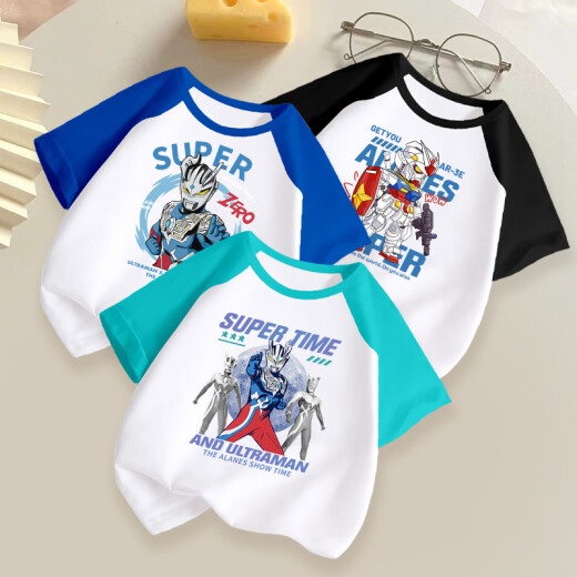 
Disney (Disney) Ultraman T-shirt for boys short-sleeved pure cotton T-shirt 2024 summer T-shirt for children's clothing for boys top half-sleeved red rag-shoulder [854 Ultraman] 120cm