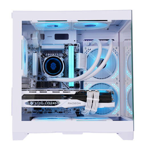 玩嘉孤勇者MINI白色（旗舰版）+棱镜RGB五风扇套装海景房电脑机箱（上下防尘网/M-ATX主板/240水冷）