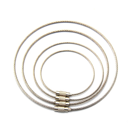 Jinguluo Today/next day delivery Wire lock buckle Wire rope key ring Stainless steel wire ring 2.0mm*30cm (10 pieces) KZS-1127