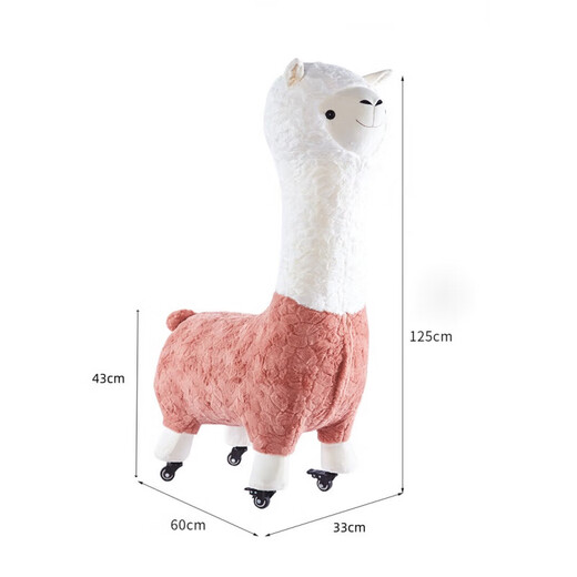 Restez mignon alpaca Mount Doll Tabinet siège Animal Doll with Wheels Large Adult Plux Toy Birthday Gift for Women Green Détachable 1.12M