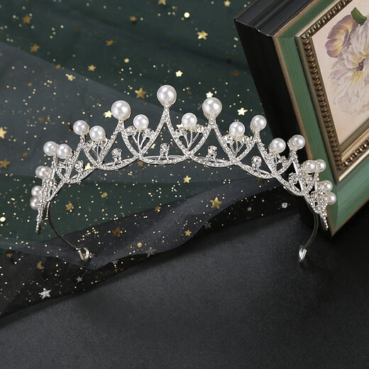 Bangboshi Crown Tiara Veil Proposal and Certificate Bride Marriage Korean Forest Crystal Crown Wedding Dress Hair Accessory Female Adult Crown Veil All-in-One Gift Box