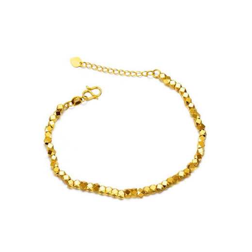 Jianyingsi 24k gold color sugar cube bracelet for women 9999 plain gold bouncy bracelet shiny sand gold broken gold 18K gold plated broken gold bracelet