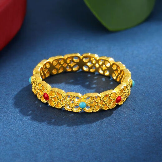 FKP ancient simple filigree enamel ring hollow light luxury ring women's ring as a gift for your girlfriend. The same style as the beautiful number Seven Fat Donglai