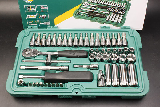 
Shida 1/4 Xiaofei 52-piece sleeve wrench set 09002 Auto repair quick small ratchet wrench tool box accessories Xiang 5mm short sleeve-11304