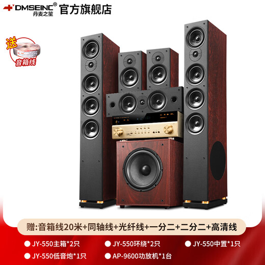 Danish Sheng (DMSEINC) JY-550 Home Cinema Audio 5.1 CANAL PASSIVO PASSIVO Sala de estar Audio Home Audio Audio Home KTV Subwoofer combinado con paquete de amplificador 2: 5.1 Canal + 9600 Amplificador [Edición profesional]