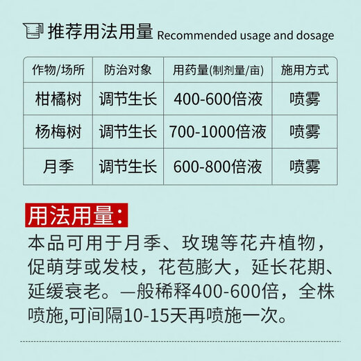 Guoguang Guoguang Huasi 2% benzylaminopurine cytokinin flower and fruit tree flower bud-preserving flower and fruit regulator Guoguang Huasi 25mlx1 bottle