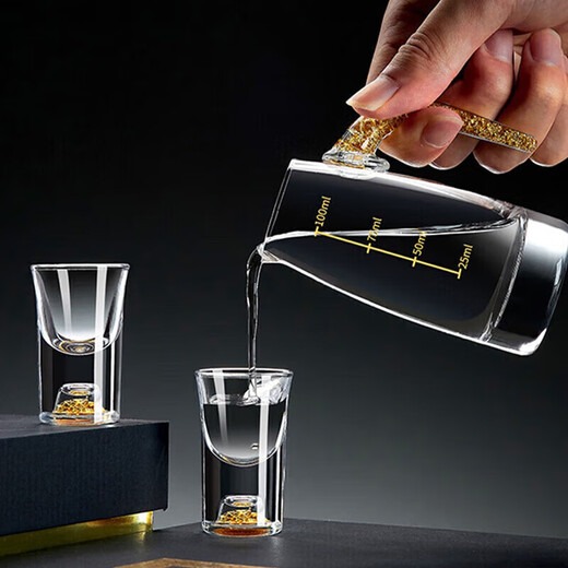 Green Apple White Wine Glass Wine Divider Set 24K Gold Foil Lead-Free Crystal Glass Exquisite 2-Liang Wine Pitcher 2 Pots 2 Cups