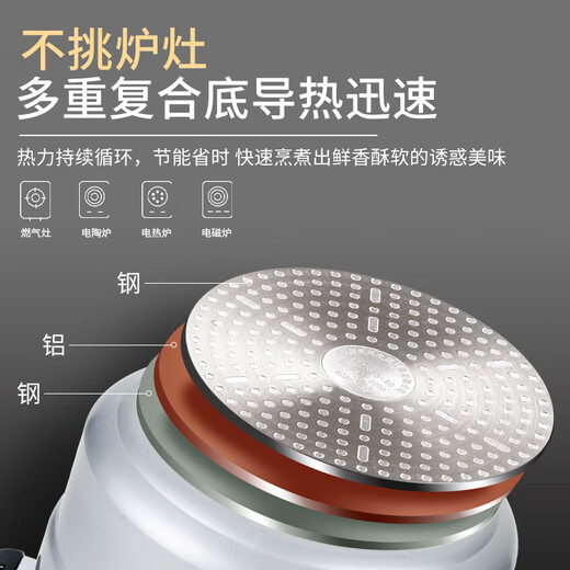 Double Happiness Pressure Cooker Aluminum Alloy Gas Induction Cooker Universal Explosion-proof Household Pressure Cooker 24CM/7.5L Steaming Style