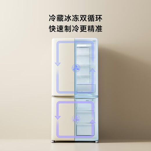 MINIJ retro 512L cross-door refrigerator embedded global purification dual frequency conversion first-level energy efficiency air-cooled frost-free large capacity cheese white BCD-JS512WB national subsidy