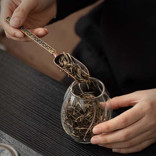 Xi Yuanji Blue and White Ru Kiln Tea Ceremony Six Gentlemen Enamel Tea Set Spare Parts Set Tea Clamp Tea Needle Pot Care Pen Tea Making Tools Fanhua Beige Ru Kiln Tea Ceremony Barrel + Ebony Accessories