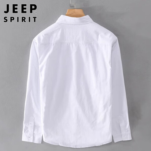 JEEP SPIRIT吉普日系长袖衬衫男士秋冬季宽松休闲纯棉衬衣外套男 浅灰色 2XL