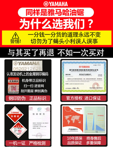 YAY Yamaha chain saw small household single-handheld imported lightweight bamboo gas gasoline chainsaw felling saw tree felling machine 10 inches 9999 double row model with 1 imported chain