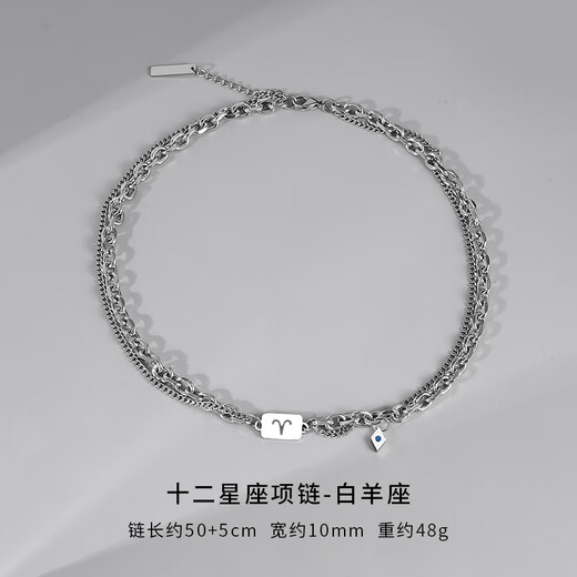 BJYL Twelve Constellation Necklace Men's Trendy Versatile High-end Boys' Clavicle Chain Niche Fashion Accessories Trendy Brand Pendant Order Remarks Constellation
