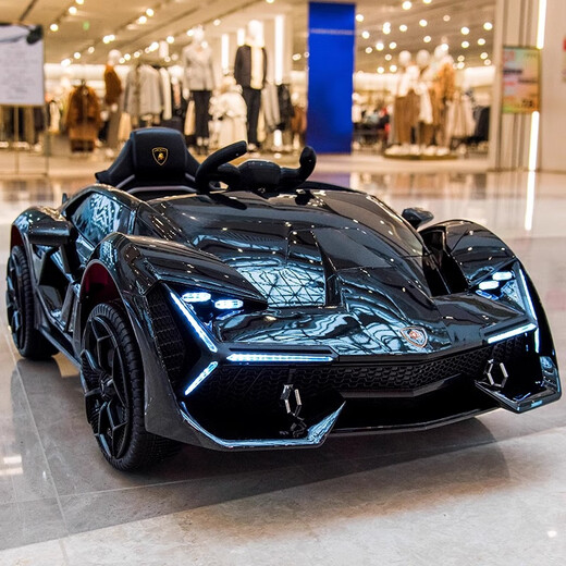 Nile children's remote control car can sit on a baby's baby electric car and can drive a four-wheeled toy car stroller luxury yellow paint - rubber soft wheels + high-power battery