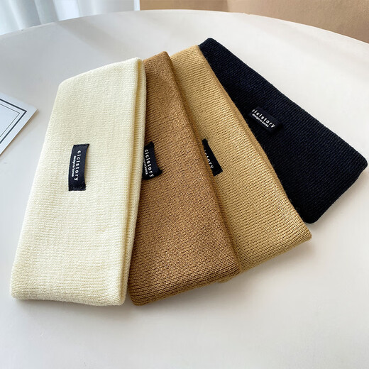 TLXT knitted headband, sports headband, winter headband, headband, outdoor women's autumn and winter forehead protection, warm woolen headscarf, label black headband