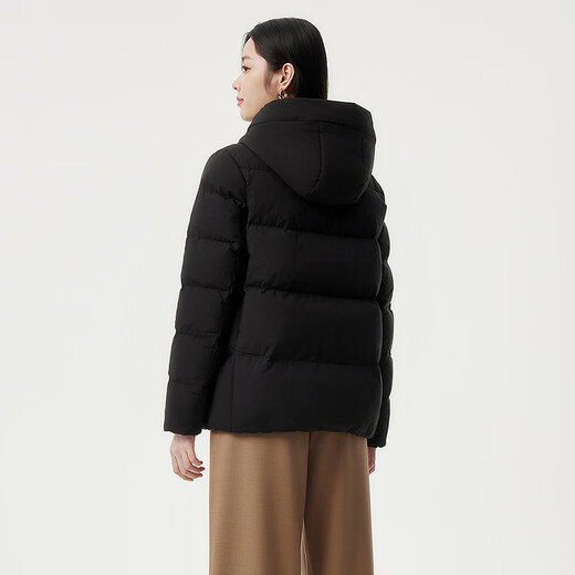 Tambor Down Jacket Women's New Winter Loose Short Thick Warm Hooded Middle-aged Warm Jacket TBF510356J Black XL (175)