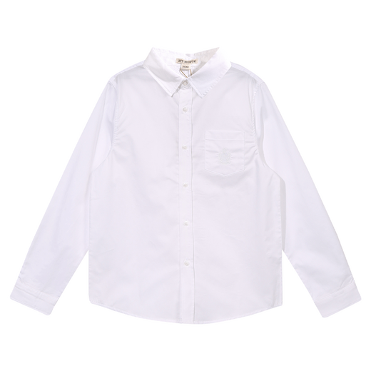 IVY HOUSE Ivy children's clothing boys and girls spring new style college style long-sleeved white shirt skin-friendly breathable cotton white 150cm