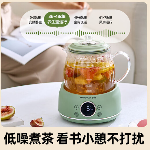 Luoya Health Pot Full Glass Stewing Kettle Electric Ceramic Stove Tea Kettle Tea Kettle 1.2L Office Tea Kettle Split Constant Temperature Kettle Boil Kettle Tea Kettle Boil Kettle Nordic Green (Tea Leaking Style) 1.2L