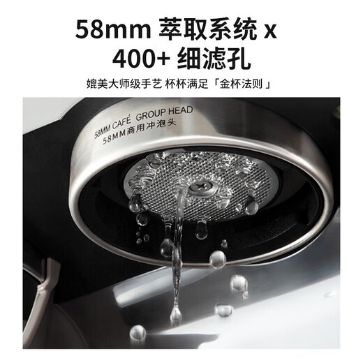 柏翠咖啡机意式全半自动研磨一体机家用办公双泵商用 PE3899 星光海盐白