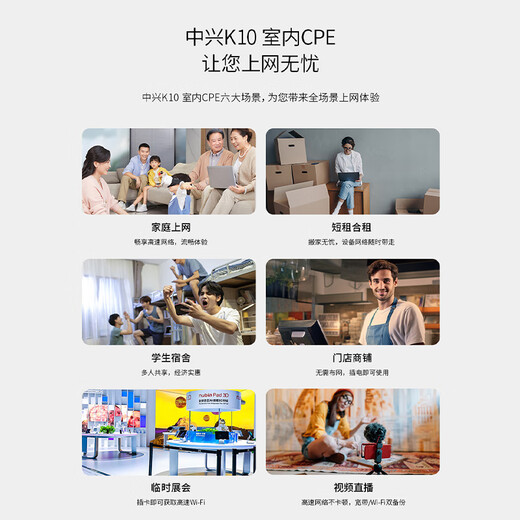 ZTE (ZTE) enrutador inalámbrico 4g cpe sin tarjeta Netcom completo puerto de red 100M wifi portátil móvil modelo K10/MF295N2024 conmutación de red dual paquete mensual 1500G