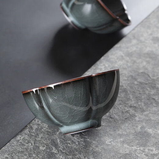 Langting Yafang Longquan celadon tea set complete set of high-end home and office handmade ceramic kung fu tea set covered bowl teapot tea cup iron tire stone ladle pot seventeen-head tea set