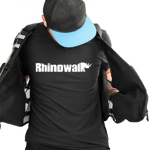 Rhinowalk rhinoceros cycling jersey vest for men summer outdoor sports cycling motorcycle fishing running breathable multi-pocket mesh bag black (water bag not included)