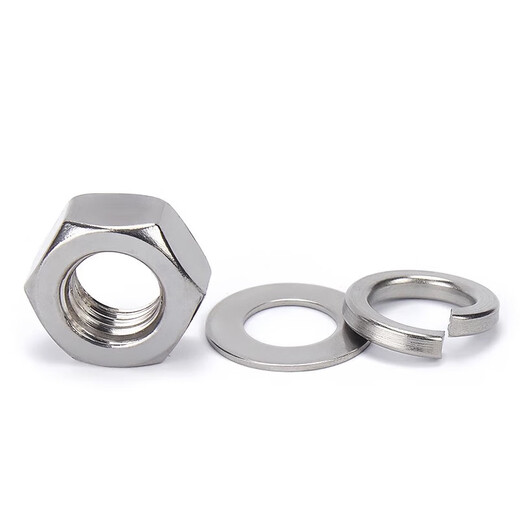 Jinchao 304/316L2205 stainless steel hexagonal nut set flat washer spring washer combination screw cap M4M5M6M8 M22 (1 set) 316L
