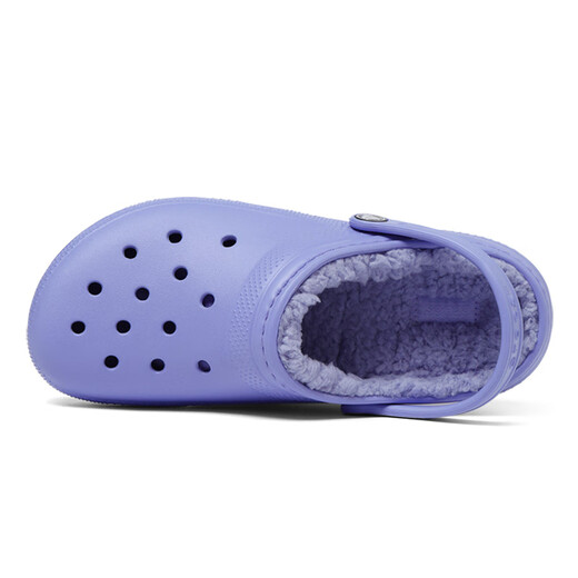Crocs winter cotton slippers warm and comfortable children's clogs non-slip wear-resistant boys and girls shoes 207010_5PY crystal purple 34-35 (217mm)