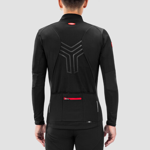 Santic autumn and winter fleece warm cycling jersey long-sleeved jacket road mountain bike top men Langs black M