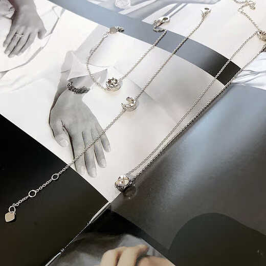 Pure Lingge small gold bead necklace 925 sterling silver simple 2023 new style stacked light luxury high-end ring pendant 18K rose gold