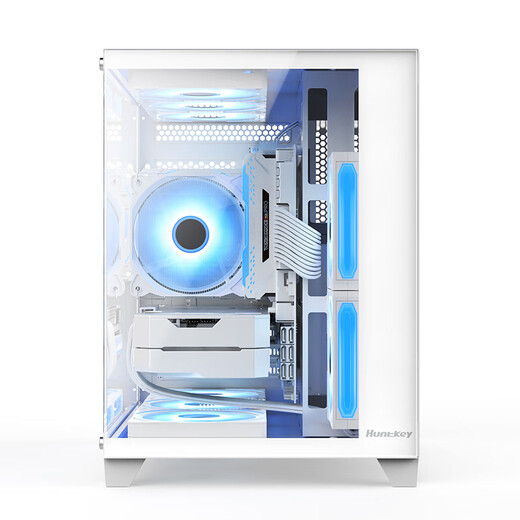Huntkey S920 Blizzard Tempered glass side view Sea view gaming case Desktop computer case Supports 240 water cooling/M-ATX motherboard/air cooling, height limit 155mm S920 panoramic version white (supports 240 water cooling/air cooling, height limit 155) Supports M-ATX motherboard/240 water cooling